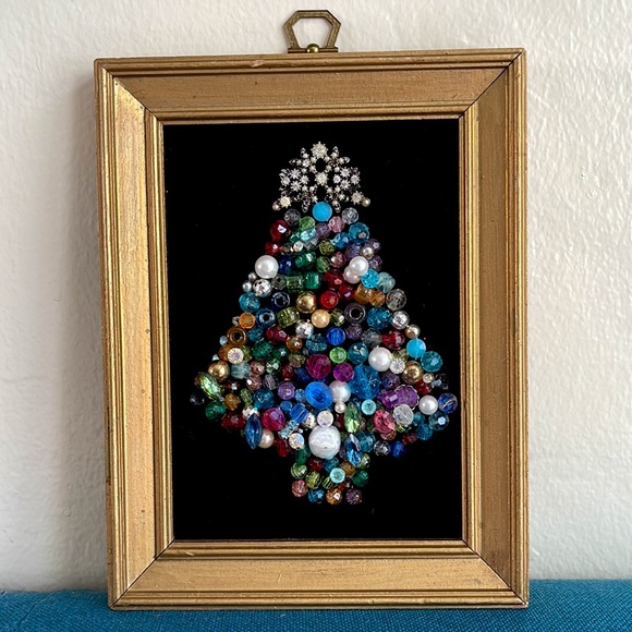 Vintage Holiday Vintage Beaded Christmas Tree Wall Decor Poshmark